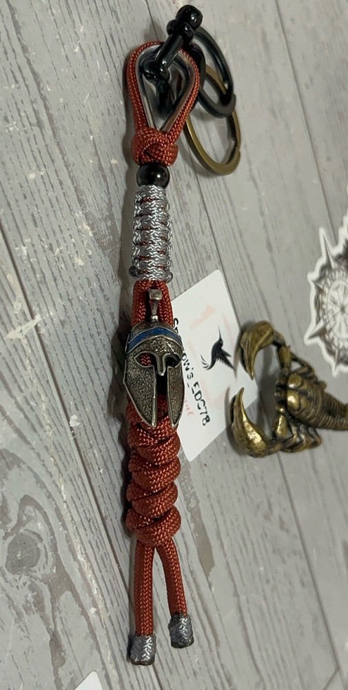 Sparrow’s EDC knife lanyard / Keychain Spartan Helmet Bead