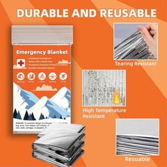 Mantas Emergencia Mylar 10Pzs Termicas Supervivencia 84x52in Camping PrimerosAux