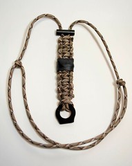 Adj. Fire Starter Necklace With Saw Camo Fish & Fire 550 Paracord Survival Cord