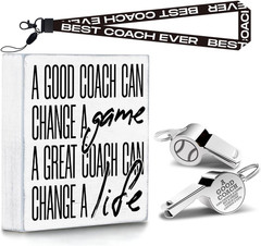 Thank You Coach Gifts, Whistle for Coaches, Whistle Emergency,Wood Box Sign