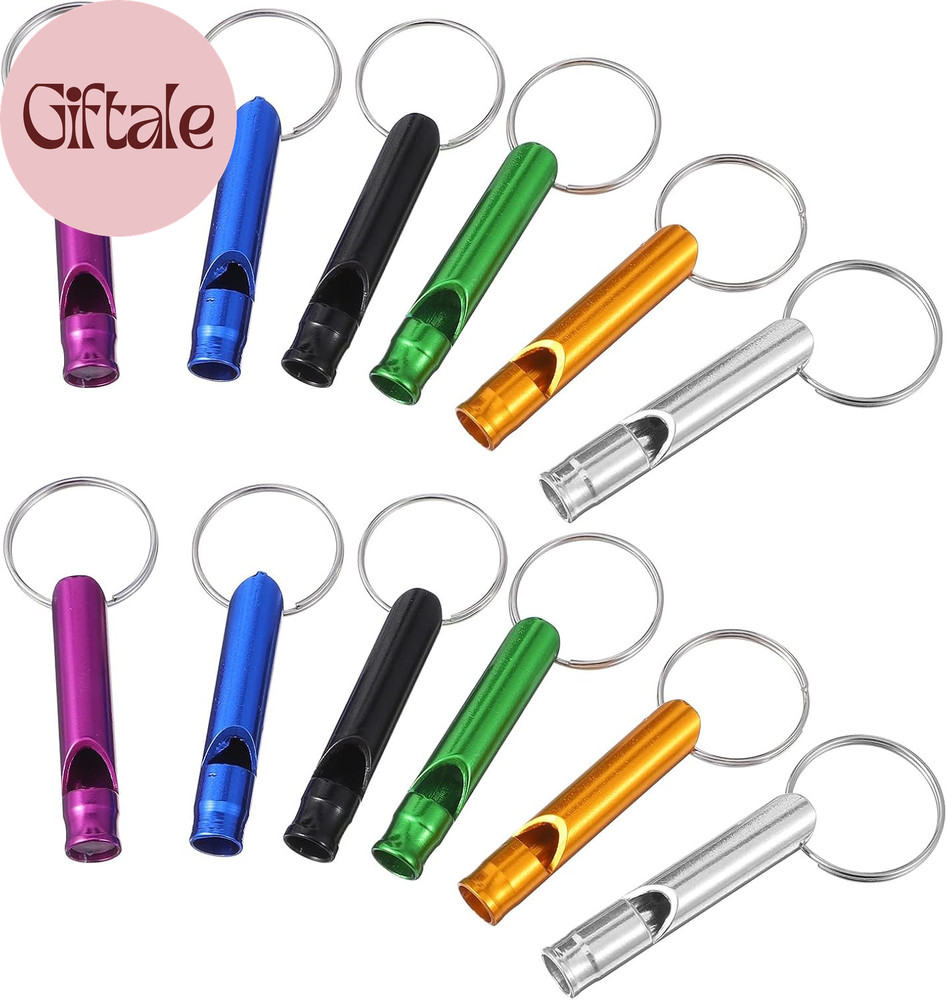 Hecila 12PCS Emergency Whistles Survival Whistle Keychain Survival Loud Blast wi