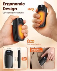 Electric Hand Warmers Rechargeable – LED Display Hand Warmers with 5 Black