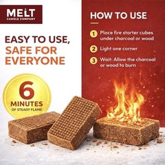 Fire Starter Squares, 160 pcs – Charcoal Fire Starters for Campfires, Grill,
