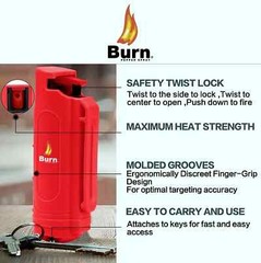 BURN Pepper Spray 0.5oz Self Defense Security Keychain Red 3 Pack