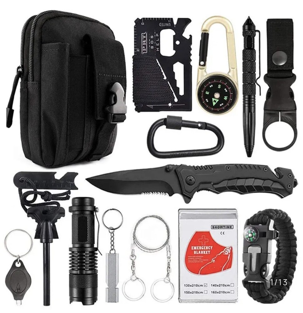 Survival Kit Emergency Backpack Prepper Supplies First Aid Food Gear-268 Pieces
