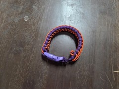 Paracord Bracelet Purple, Orange, Purple Clip
