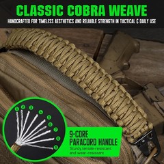 Tactical Paracord Handle，9-Core Weaving Paracord Strap for Bag Strap Replacement