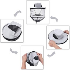 Mosquito Head Net Hats with Hidden Mesh Protection Bugs Bees for Hiking Fishing