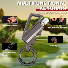 2025 Outdoor Survival Permanent Match Infinity Lighter with Multitool Keychain