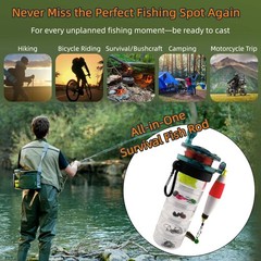 LoDinpo Pocket Fishing Rod Kit, All-in-One Survival Gear Small