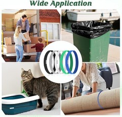 5 Pcs 96 Gallon Trash Can Rubber Bands, Heavy Black, Gray, Blue, White, Green