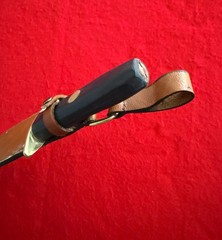 Vintage Bowie Knife Full Tang Brass Guard Wood Handle with Leather Sheath