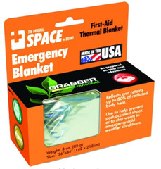Grabber Outdoors The Original Space Brand Emergency Survival Blanket, Silver