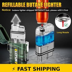 LcFun Waterproof Outdoor Lighter 2-Pack USB Rechargeable & Butane