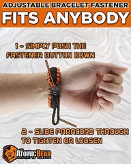 Paracord Bracelet 2 Pack – Fire Starter, Whistle, Adjustable for Hiking & Campin