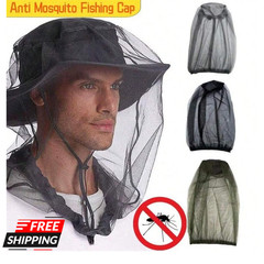 Mosquito Bee Insect Mesh Head Face Protector Outdoor Anti Mosqut Fishing Net Hat
