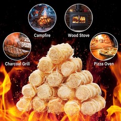 HGD Fire Starter 32pcs Natural Charcoal Firestarters BBQ Campfire Fireplace Weat