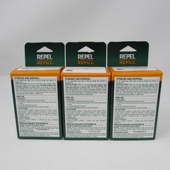 Repel Mosquito Repellent No Scent Refill 40 Hour Use with Realm Lot of 3