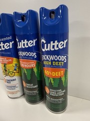 Lot of 3 Types Cutter Backwoods Insect Repellent 11 Ounces Aerosol Mosquito Deet