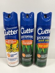 Lot of 3 Types Cutter Backwoods Insect Repellent 11 Ounces Aerosol Mosquito Deet