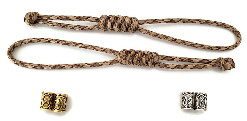 Paracord Lanyard/Keychain 550 (Rattler) Nordic Runes – 3 Variations (2 Pack)