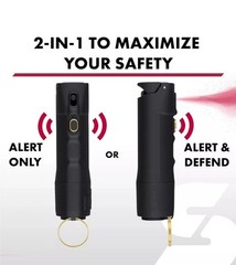 Sabre 2-in-1 Pepper Spray Flip Top White W/keyring UV Dye w/Built-in 130dB Alarm