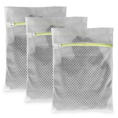Laundry Bags, 3 Pcs Honeycomb Mesh Bags for Delicates, Medium, White