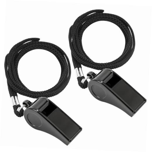 2 Sports Whistles with Lanyard, Loud Crisp Sound Whistle Ideal for Coaches, 4