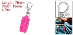 4pcs Paracord Zipper Pulls, Paracord Lanyard Keychain, Pink
