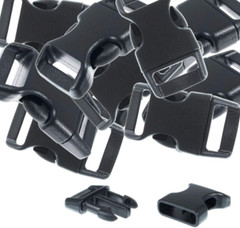 Black Plastic Side Release Buckles for Paracord Bracelets (5/8 Inch, 50 Pack)