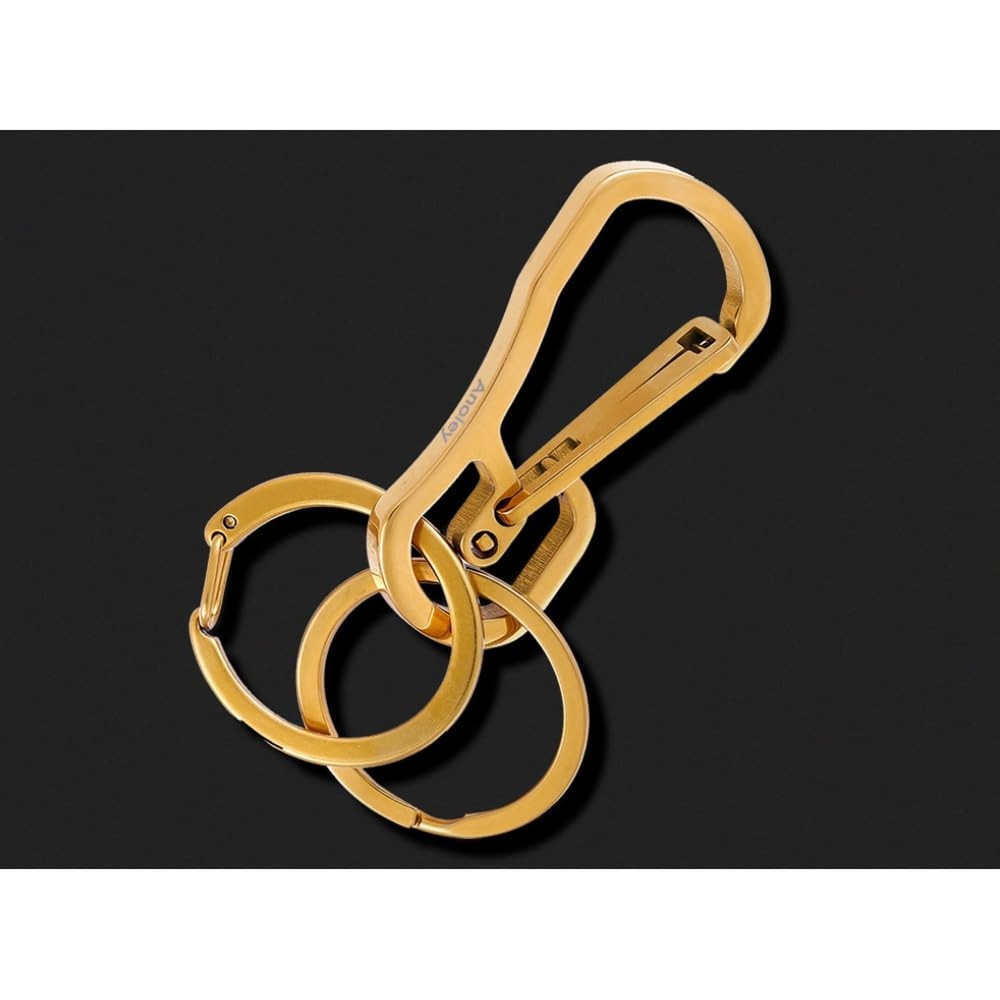Carabiner Clip Retractable Ring Set Titanium Keychain Quick Release Hooks for…
