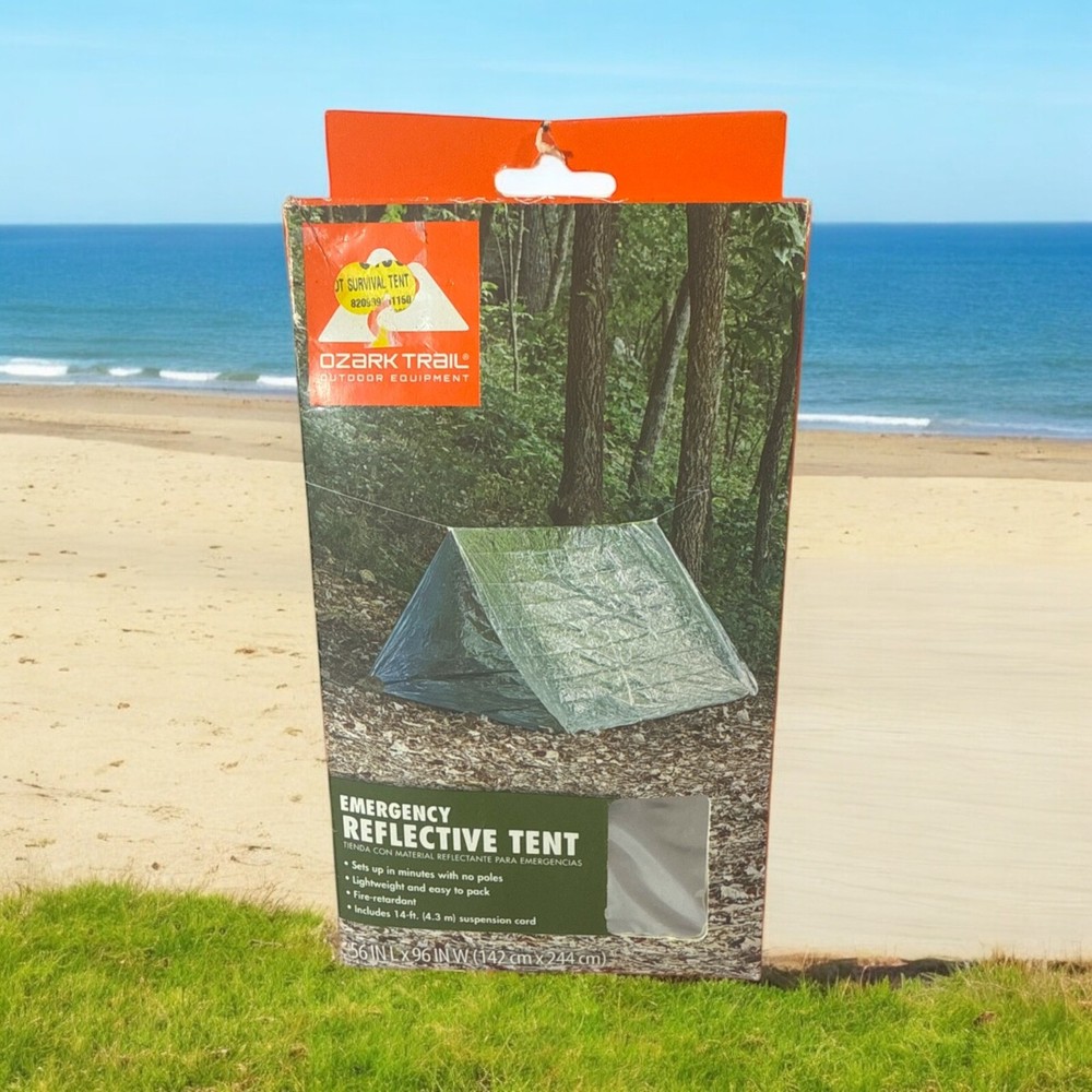 Ozark Trail Emergency Shelter Blanket Reflective Tent 2 Person Camping Survival
