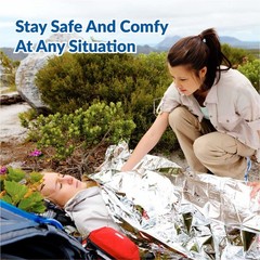 Primacare HB-10 10-Pack Emergency Mylar Blankets 84″ x 52″ Silver Waterproof