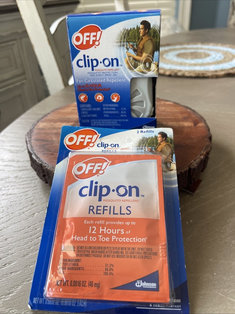 BRAND NEW OFF Clip-on Mosquito Repellent Fan Starter Circulating Kit Refills NOS