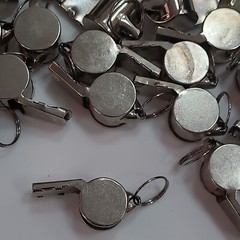 Vintage 22 Metal Whistles Taiwan Old Store Stock New Condition 1.75″ coach