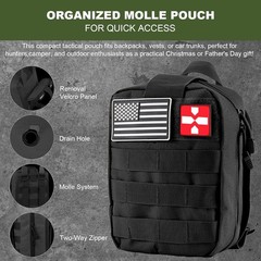 Survival Kit 150 PCS Emergency Gear with Trauma Bag Molle Pouch for Camping