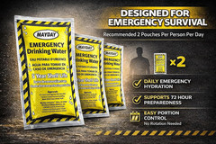 Mayday Pouch Water, Coast Guard Emergency Water, 5-Year Shelf Life, Disaster Pre