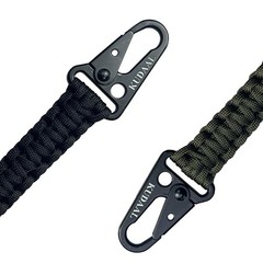 Paracord Keychain with Carabiner, Key Fob Braided Lanyard Keychain Black&green