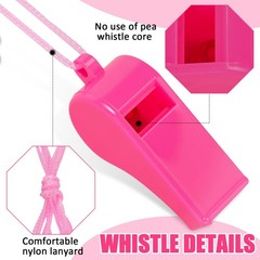 48 Pcs Whistles Bulk with Lanyard for Coaches, Referees, Training & Emergencies