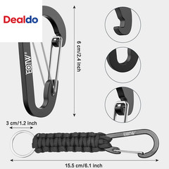 Paracord Keychain for Men Women Paracord Carabiner Backpack Keychain with Alumin