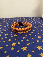 Orange and Black Paracord Bracelet – Handmade