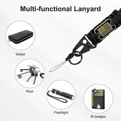 Paracord Key Lanyard Men Black Neck Lanyard Keys with Cool USA Flag