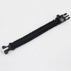 Survival Paracord 550 Bracelet Wristband Flint Fire Starter Compass Whistle Kit