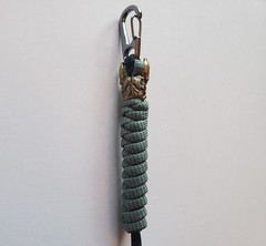 FSC Lanyard UV Reactive Blue & Brown Paracord 550 w/ German Shepherd Bead & Clip