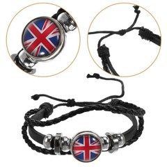 Football Flag Bracelet British Wristband Union Jack Charm Patriotic Bracelets