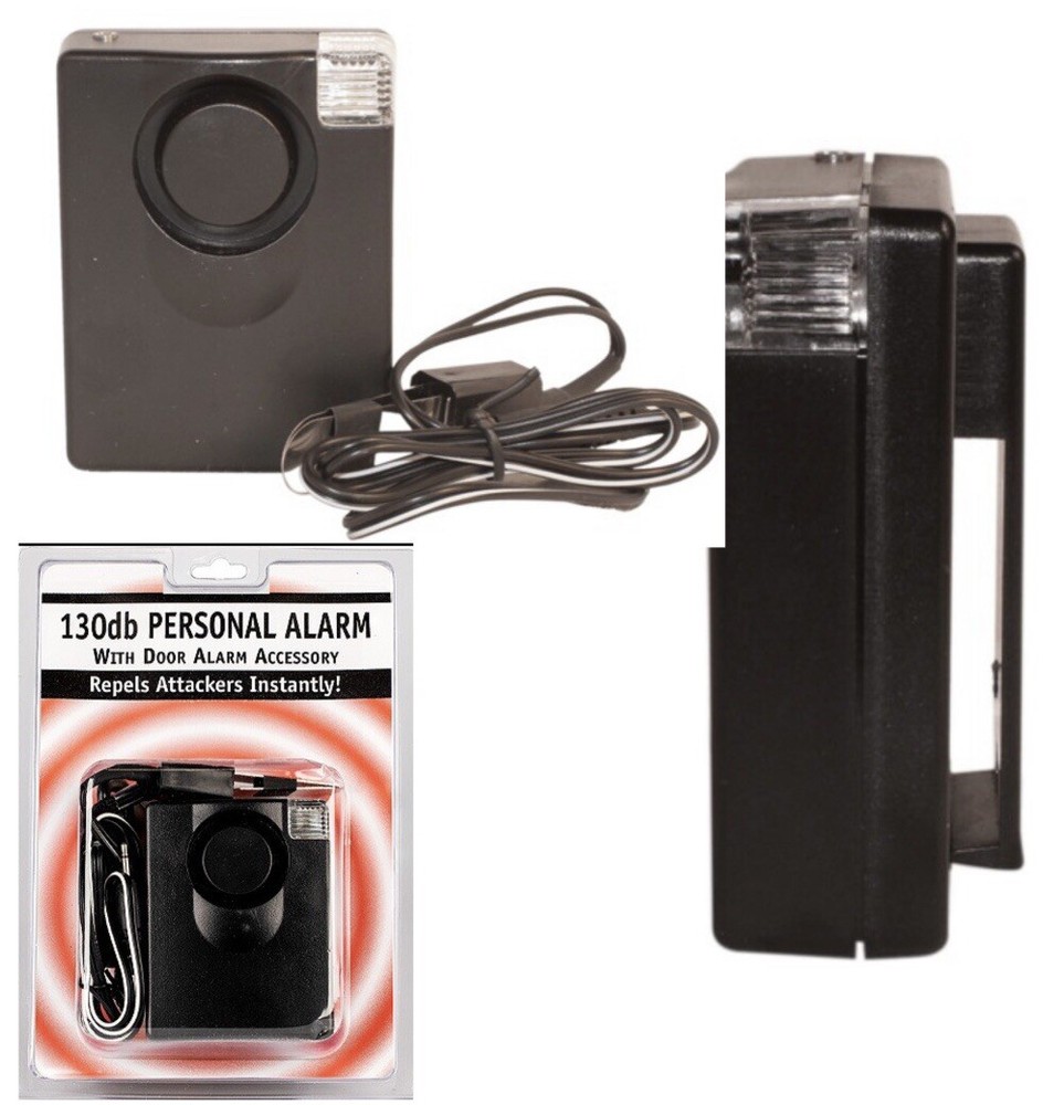 LOT (X 2) 3 in 1 PERSONAL Alarm 130db FLASHLIGHT Home Window Door Travel Alarm