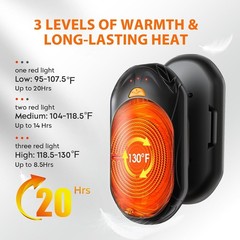 UNIHAND AI Hand Warmers 2-Pack, 20Hrs, Smart Heat, Portable