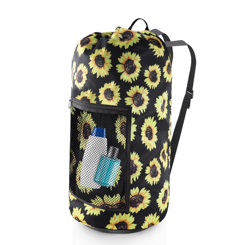 Olosar Laundry Bag Backpack, Extra Large Travel 1Pack, Sunflower