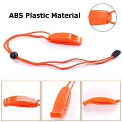 JULBEAR 6PCS Emergency Whistles with Adjustable Reflective Lanyard Orange