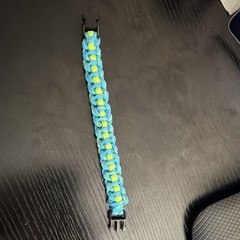 Blue & Green Braided Nylon Paracord Bracelet Plastic Side-Release Buckle